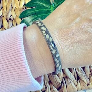 BOGO FREE Brass Vintage Multi Colored Agate Inlay Resin Filled Bracelet Bangle